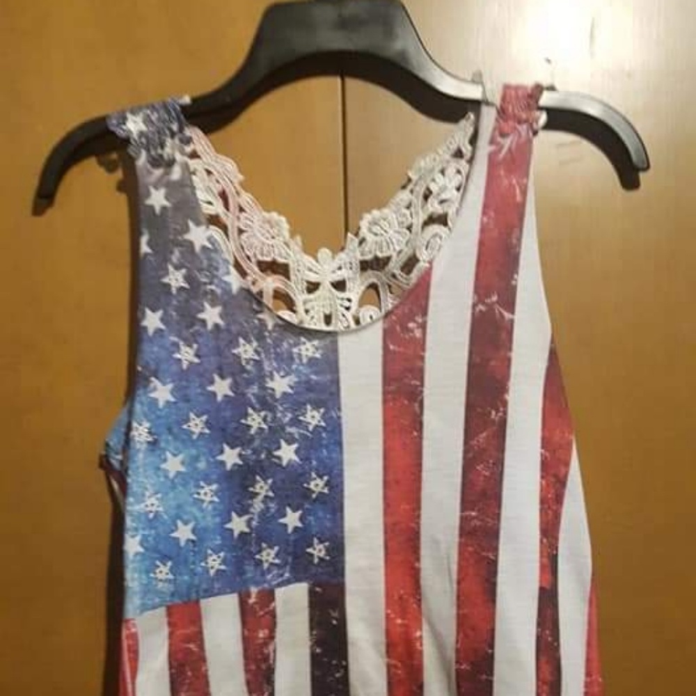 American Flag Lace Tank top